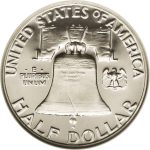 Колекційна срібна монета “½ Dollar – Half Dollar, Франклін” 12,5 г 1948-1963 роки - Зображення 2