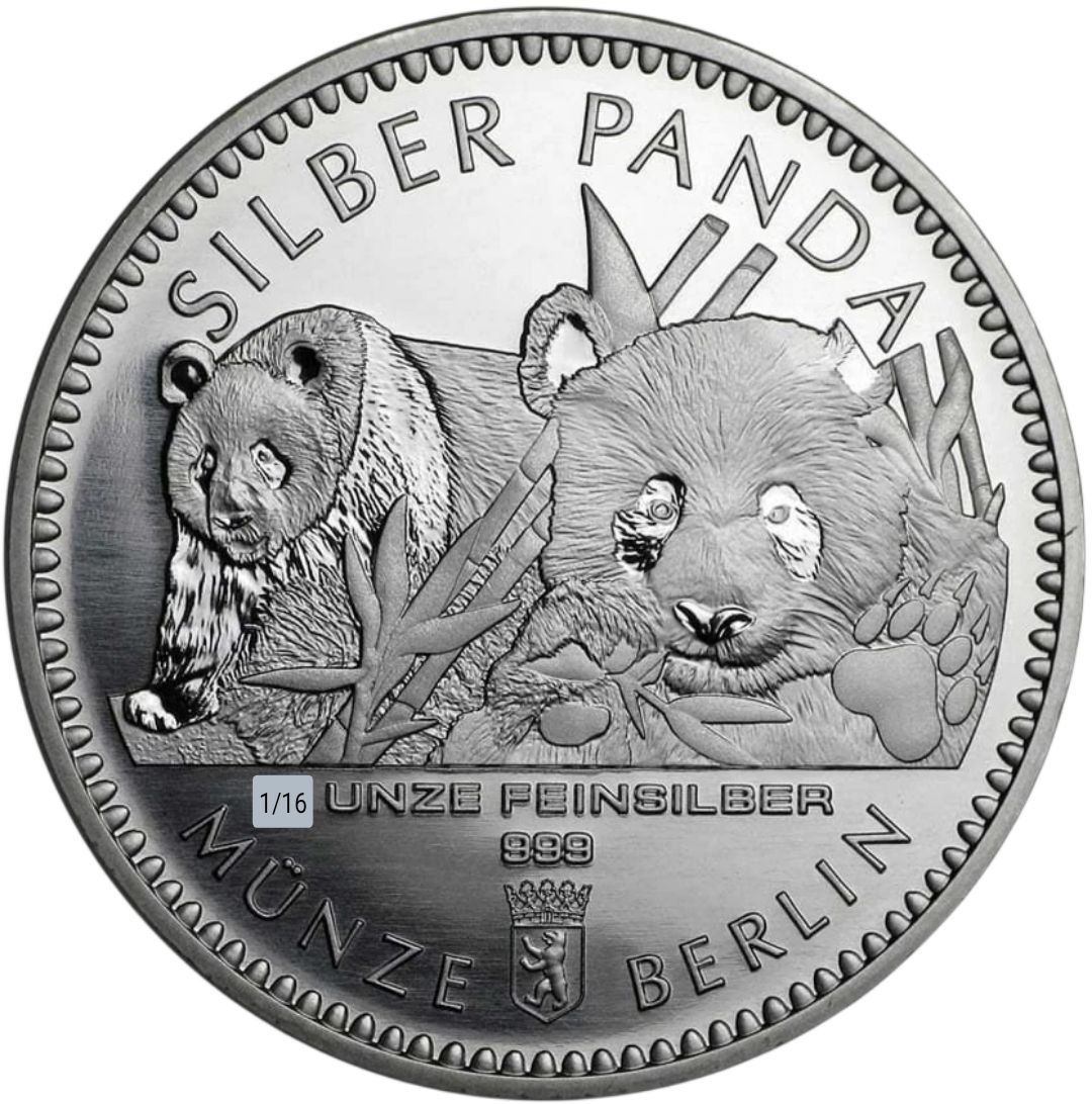 7bb3eca8-9639-4ab9-aec5-dfd3aa7144c6 Колекційна срібна монета "SILBER PANDA - Срібна Панда" 1,94 г 2016 рік - Зображення 1