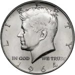 Колекційна срібна монета “½ Dollar – Half Dollar, Кеннеді” 12,5 г 1964 рік