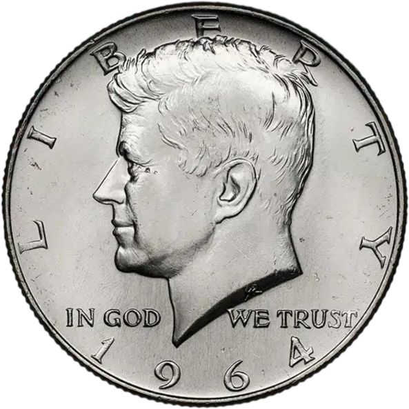 IMG_20260423_134607_711 Колекційна срібна монета “½ Dollar – Half Dollar, Кеннеді” 12,5 г 1964 рік - Зображення 1