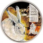 Колекційна срібна монета "Рік Кролика - Сірий Кролик" 20 г 2011 рік