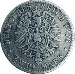 Колекційна срібна монета "2 марки" 11,11 г 1876 - 1884 роки - Зображення 2