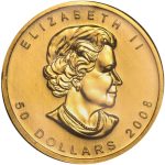 Колекційна золота монета "Олімпійський кленовий лист — Ванкувер 2010" 31,1 г 2008 рік - Зображення 2